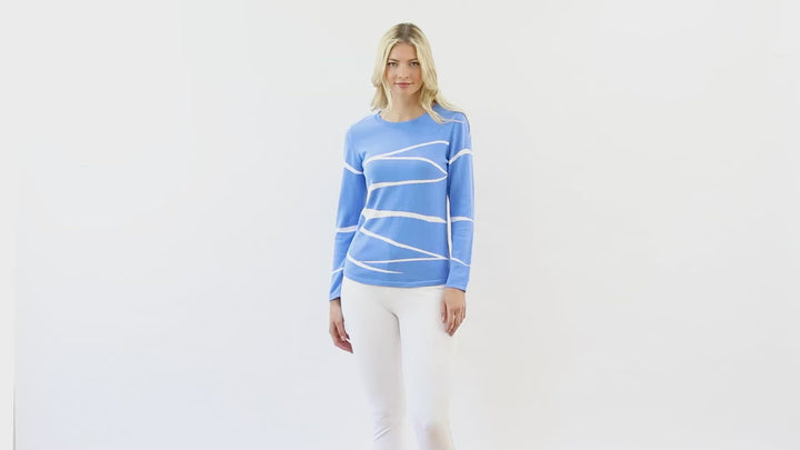 Marble Art Stripe Sweater